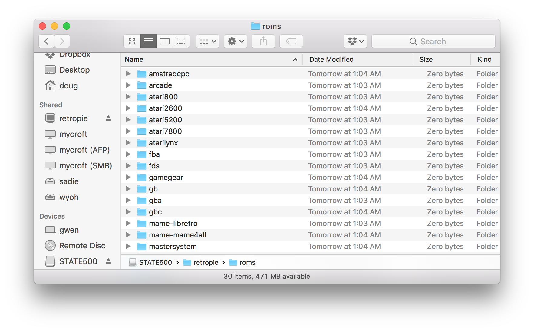 which rom folder for mac games in retropie