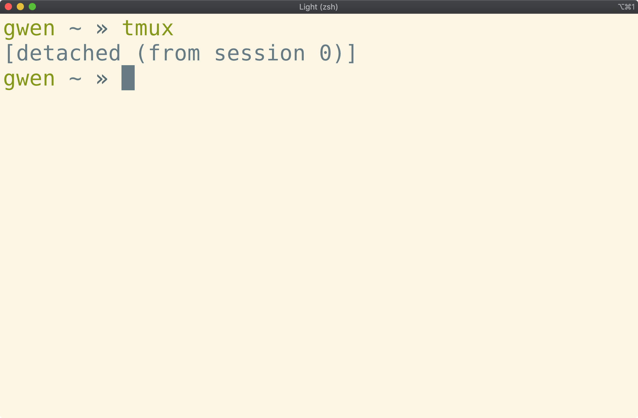 Terminal showing as detached from tmux session 0