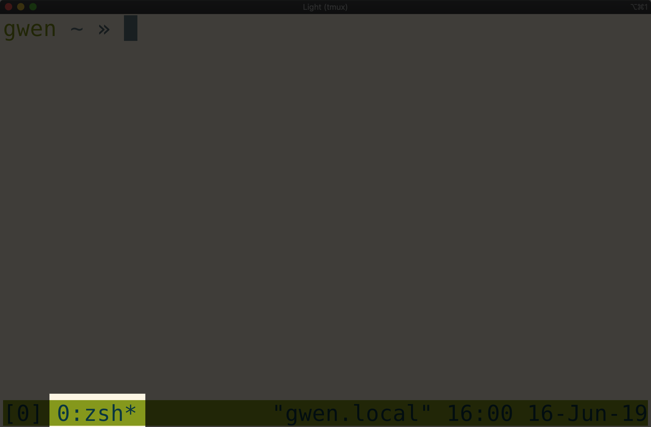 Tmux window with window information highlighted