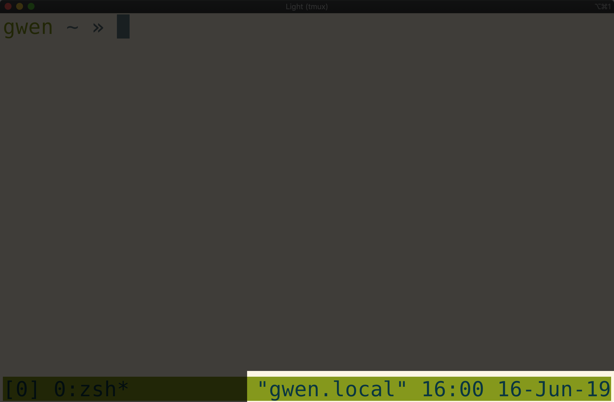 Tmux window with bottom right corner highlighted